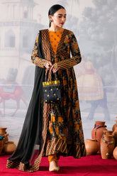 2-PC Printed Cotton Shirt with Chiffon Dupatta CPM-4-012